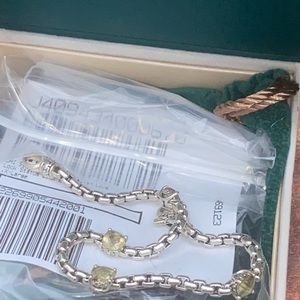 JAI Brilliant 4mm OLIVE QUARTZ BRACELET IN XL. John Hardy designer!